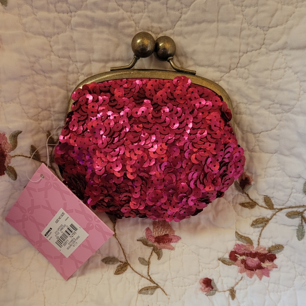 Vera Wang Sequin Kisslock coin purse...NWT